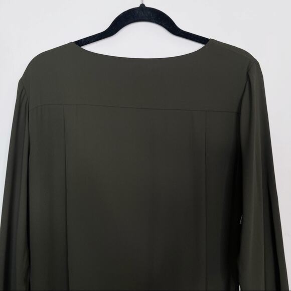 New Aritzia Babaton Medium M Fairman Dress Tuscan Olive Green Brown Long Sleeve - Picture 5 of 10
